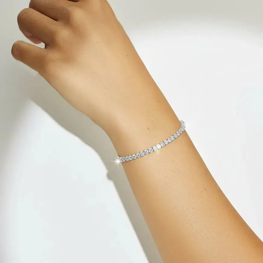 Sterling Silver Moissanite Tennis Bracelet Brilliant Cut 925 Sterling
