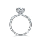 1-carat Luxury And Fashionable Light Luxury Jewelry Silver Ring Set With Top-quality Moissanite, S925 Silver Plated Platinum NP Collection