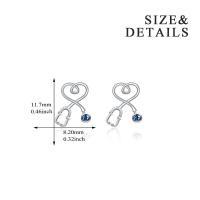 Sterling Silver Nurse Stethoscope with Blue Crystal Stud Earrings