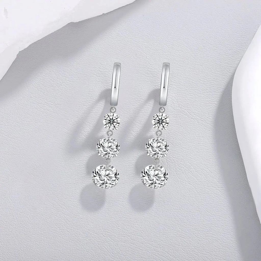 Moissanite Luxury & Fashionable Light Luxury Silver Stud Earrings – S925 Platinum Plated - N&P Colletion