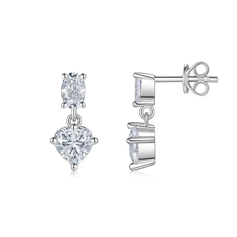 Moissanite Luxury & Fashionable Light Luxury Silver Stud Earrings – S925 Platinum Plated NP Collection