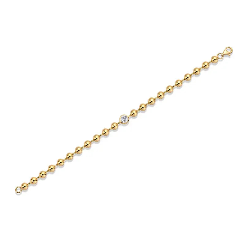 1-Carat Luxury Moissanite S925 Gold-Plated Silver Bracelet – Light Luxury Trend Jewelry NP Collection