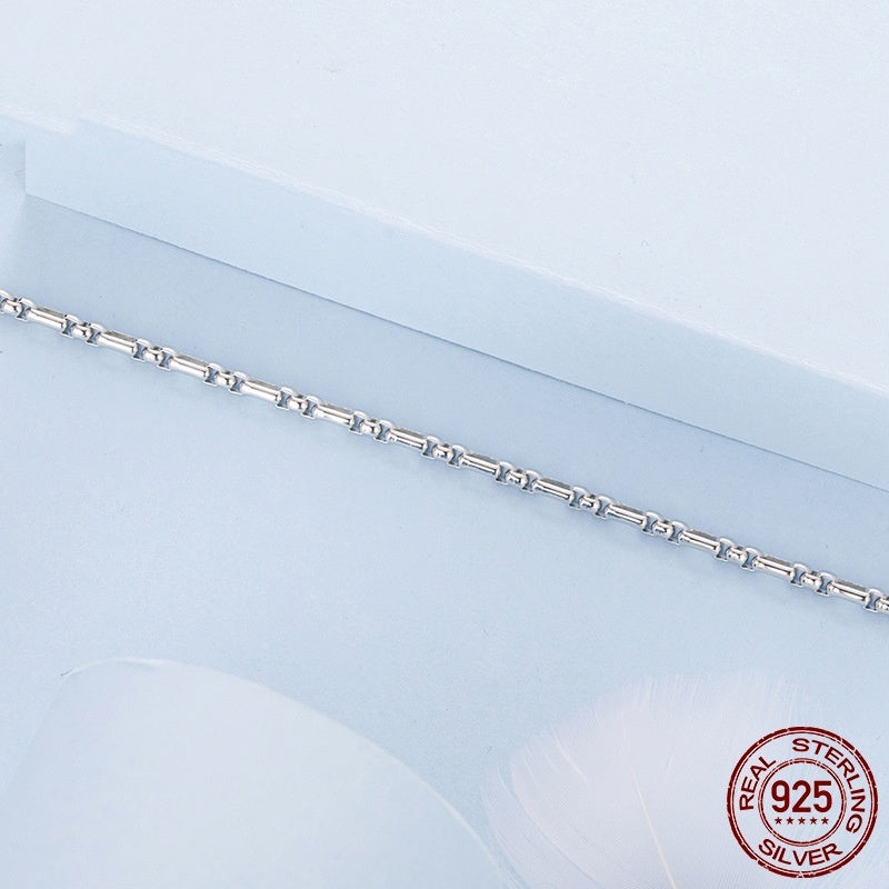 S925 Sterling Silver Minimalist Round Box Chain Bracelet