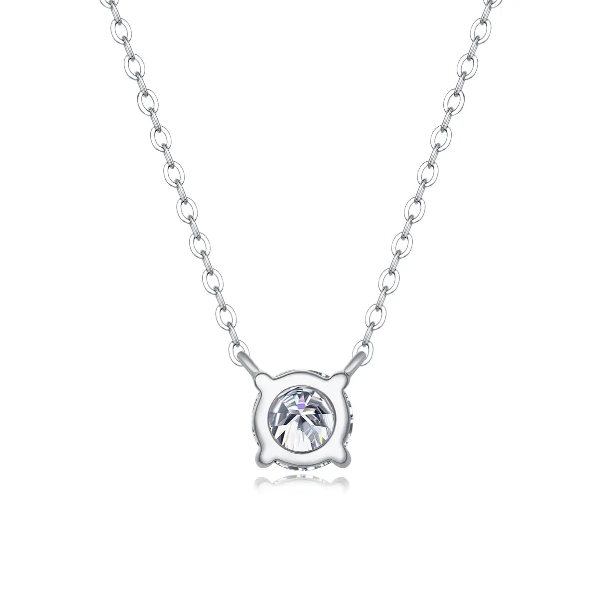 Diamond Jewelry Necklace Pendant Set with 1-Carat and 2-Carat Moissan Diamonds, S925 Sterling Silver and Platinum Plating
