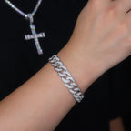 Moissanite, This Luxurious And Fashionable Light Luxury Jewelry Silver Bracelet Is Made Of S925 Silver Electroplated With Platinum NP Collection