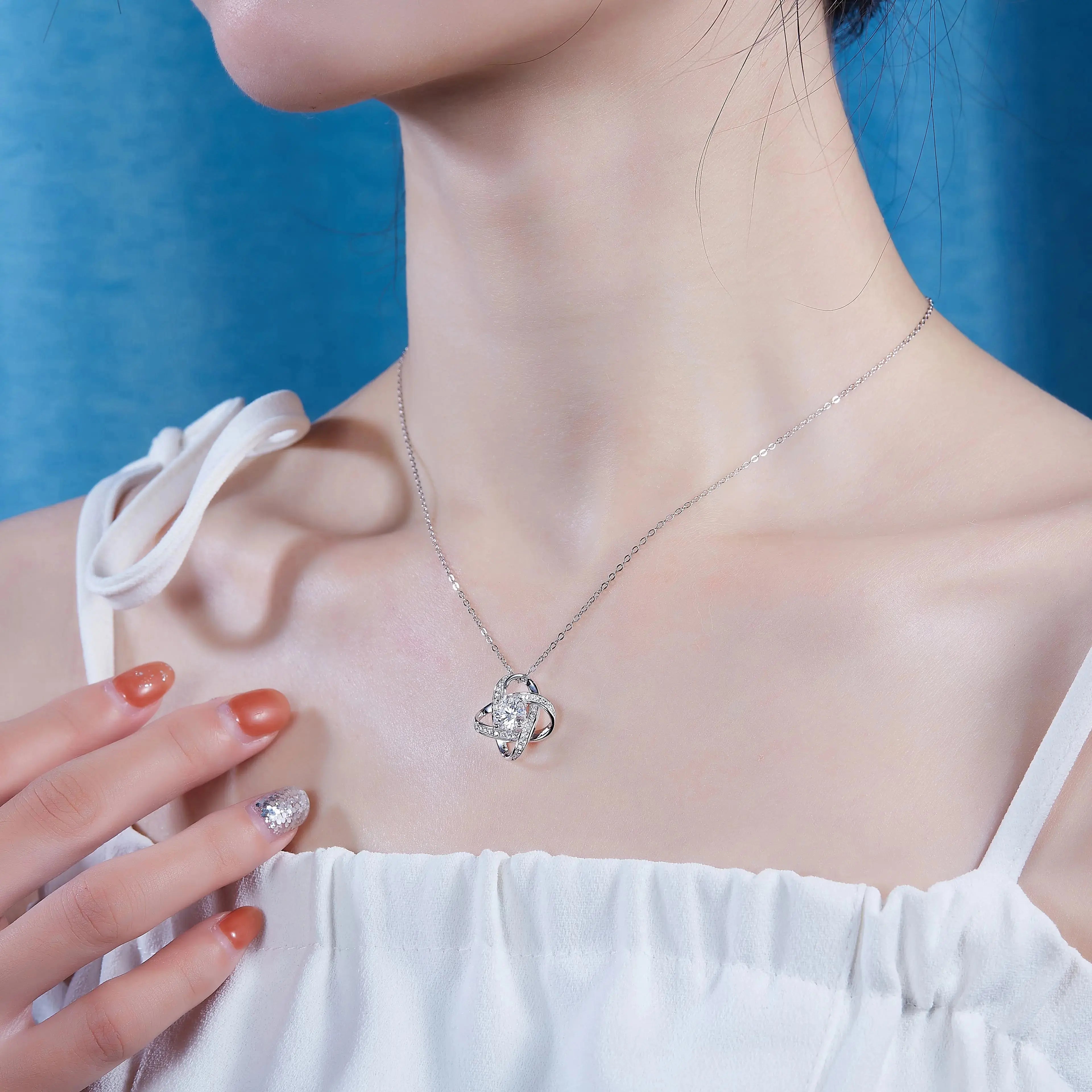 Cycle - Set With Top-quality Moissanite, Fashionable And Light Luxury Jewelry, Silver Pendant Necklace S925, Silver-plated Platinum NP Collection