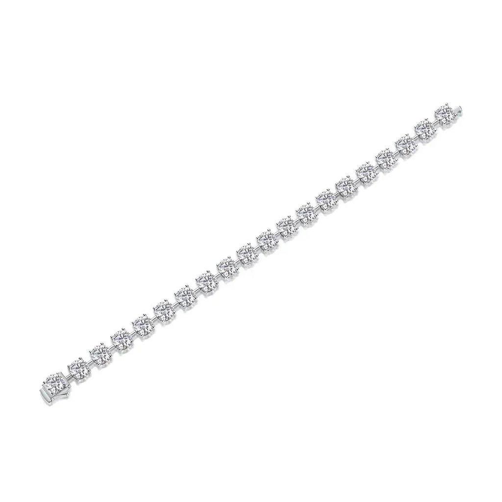 Time Appointment - A Fashionable And Light Luxury Jewelry Silver Bracelet And Bracelet Set With Top-quality Moissanite, S925 Silver Plated Platinum NP Collection