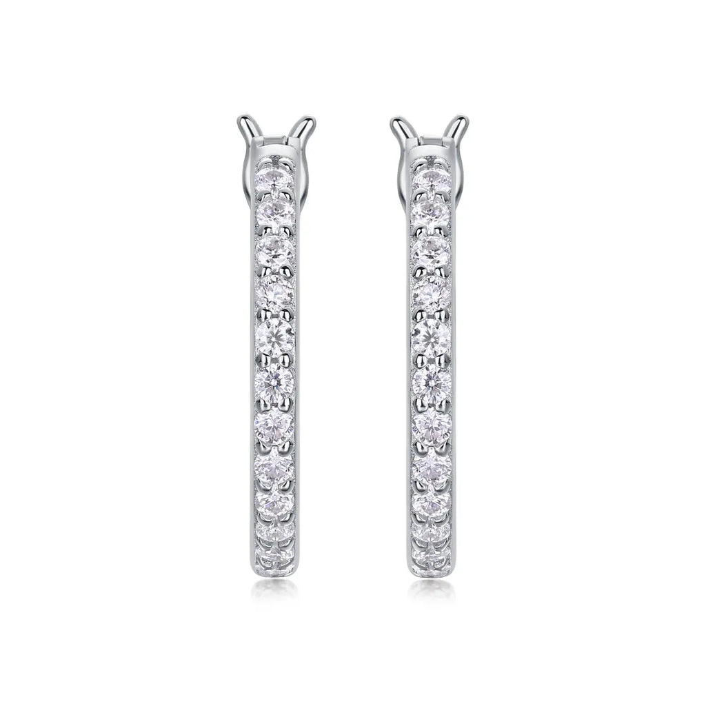 Streamer Diamond with Moissanite Silver Earrings 