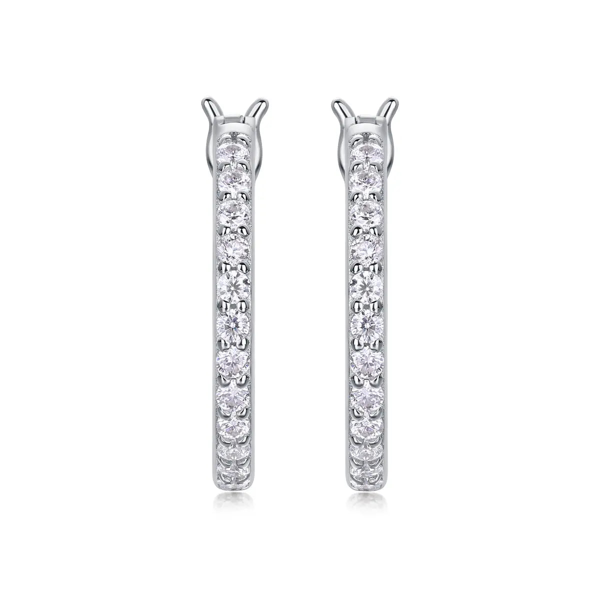 Streamer Diamond with Moissanite Silver Earrings 