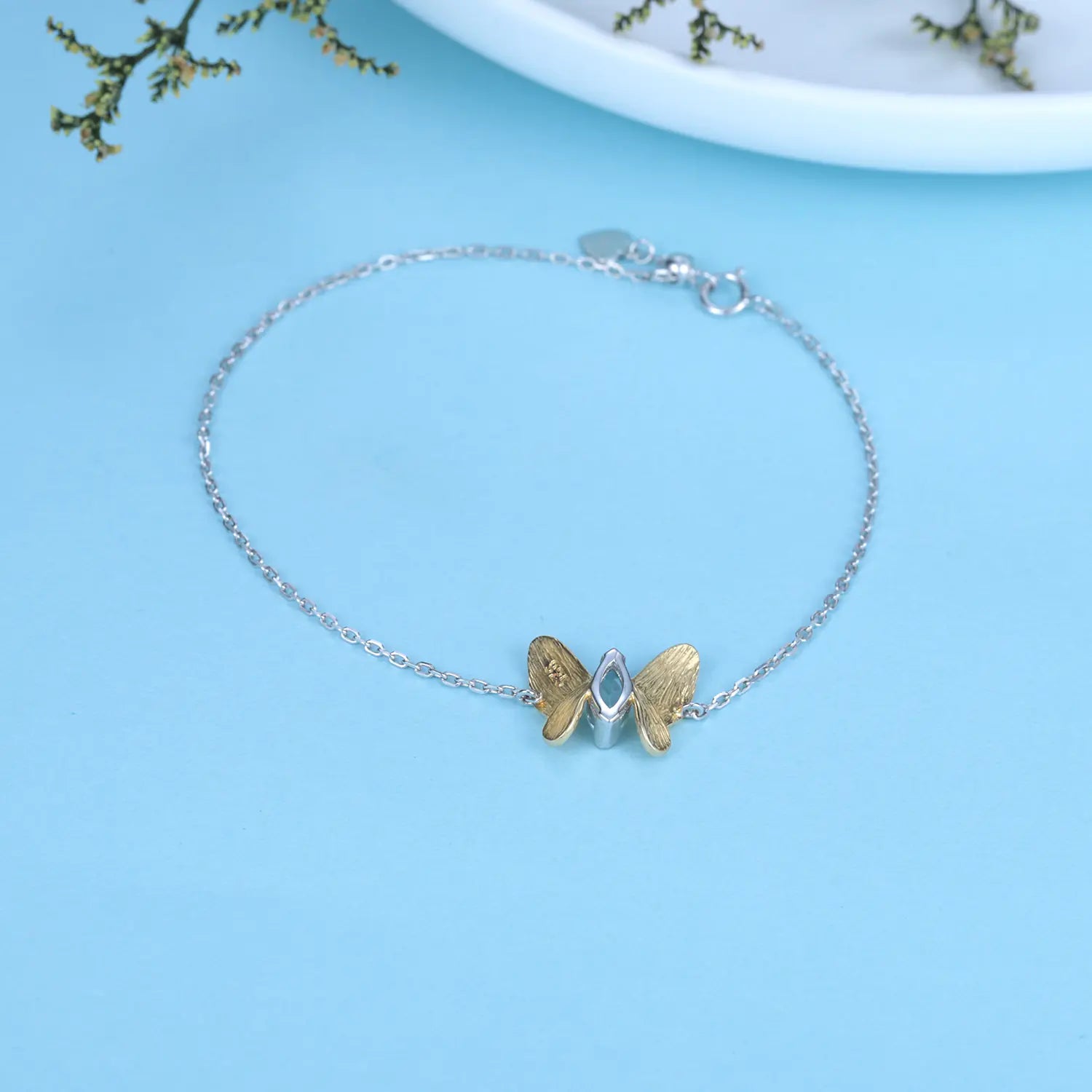 Designer Elegant Gemstone Butterfly Bracelet in 925 Silver
