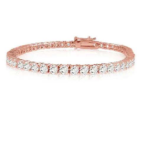 14kt Gold Plated Brilliant Cut and Shine Diamond CZ Tennis Bracelet