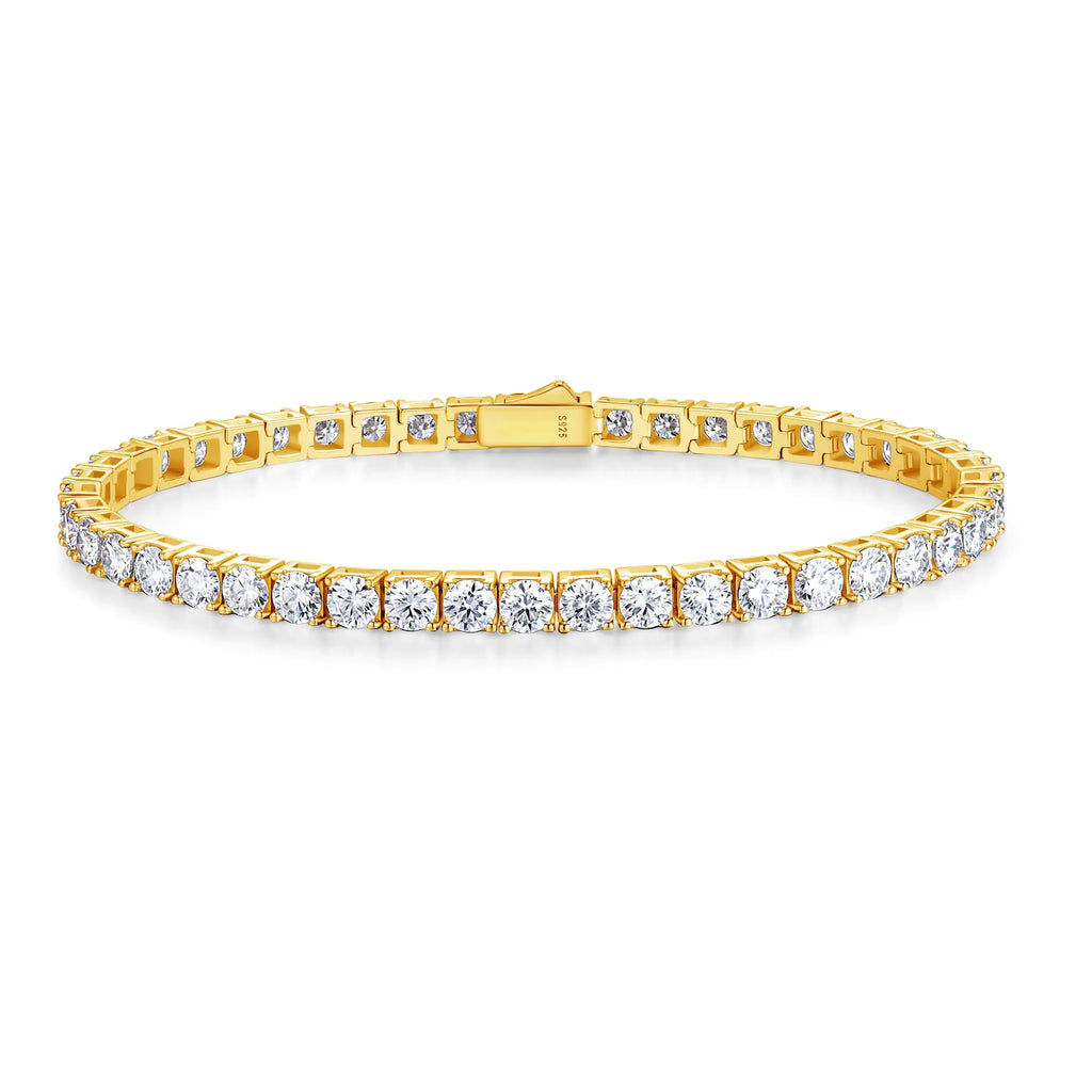 Moissanite Tennis Bracelet Gold Plated
