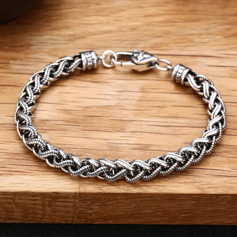 Men's 925 Sterling Silver Dynamic Rope Bracelet