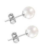 HAINBAG 6mm Pearl Earrings for Women Handpicked Freshwater Pearl Stud Earrings Hypoallergenic 18K White Gold Vermeil Sterling Silver Earrings Studs