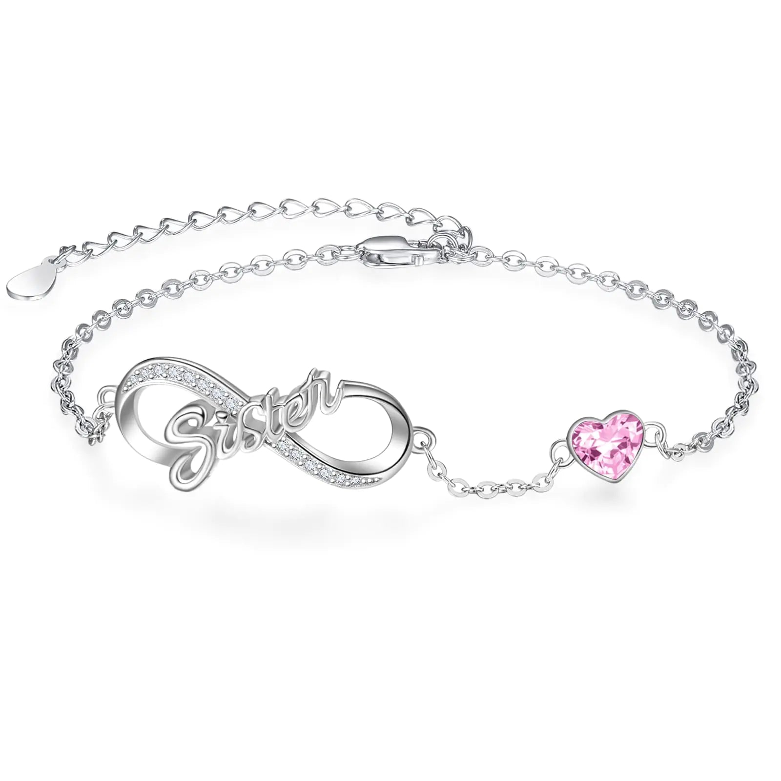 Sister Infinity Bracelet Sterling Silver Women