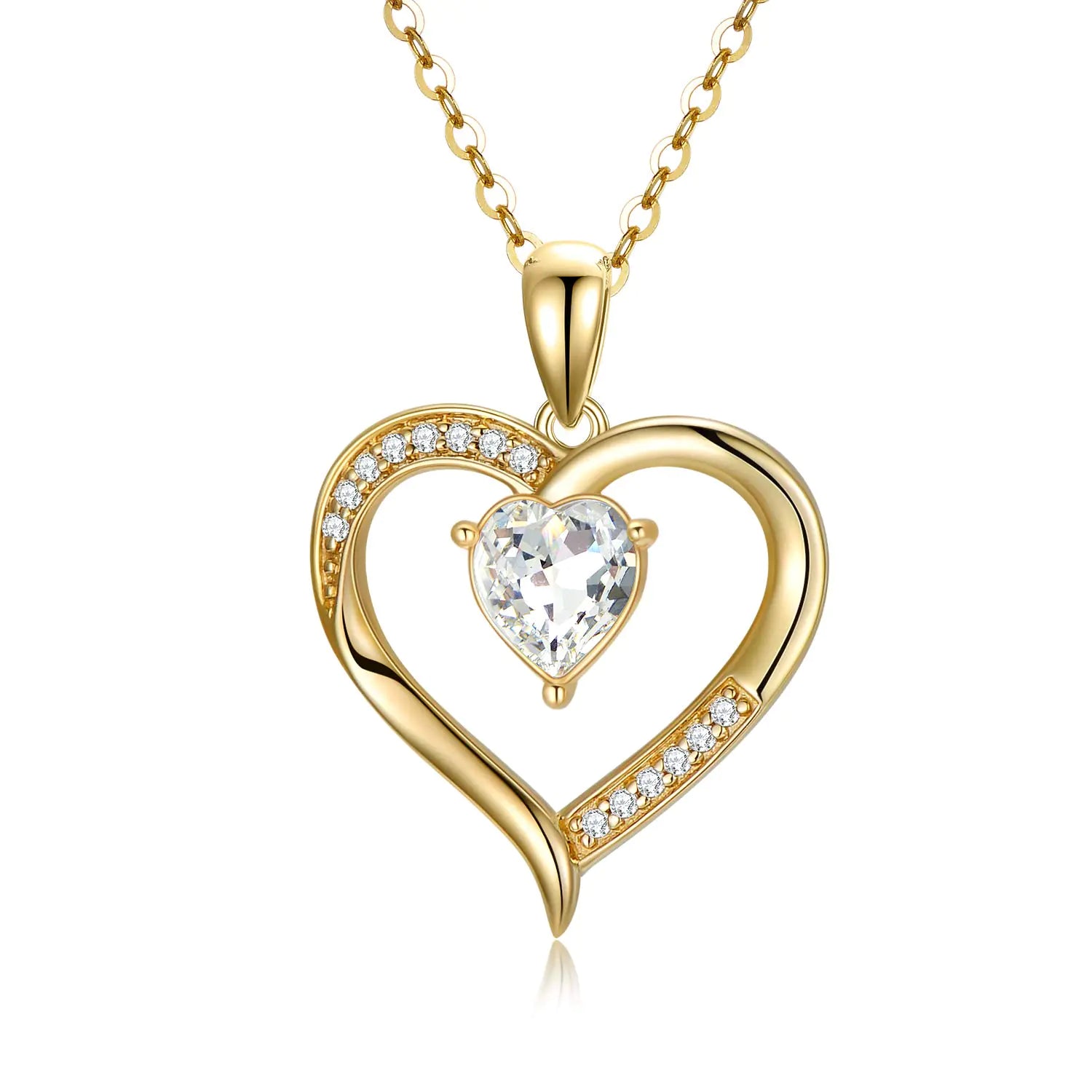 14K Real Gold Heart Necklace