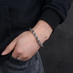 Retro Distressed Sterling Silver Mantra Bracelet
