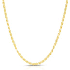 Solid 14K Gold Vermeil Sterling Silver Rope Diamond-Cut Necklace 