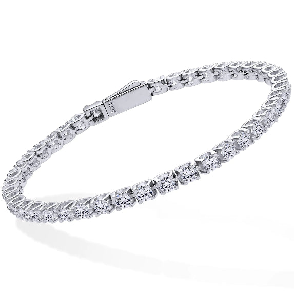Moissanite Tennis Bracelets for Women 925 Sterling Silver 18K White Gold Plated
