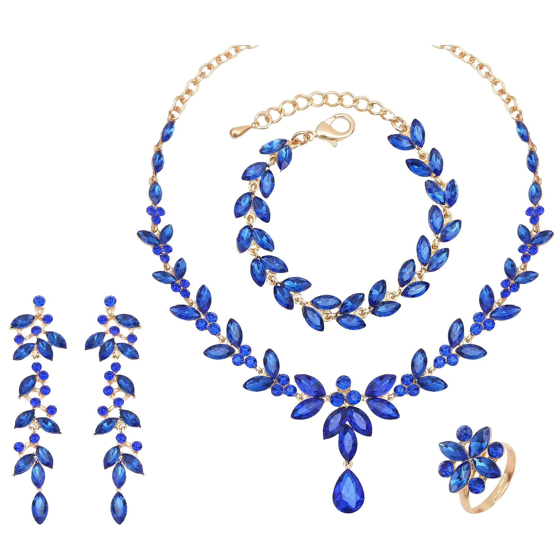 4 Pcs Elegant Bridal Jewelry Sets