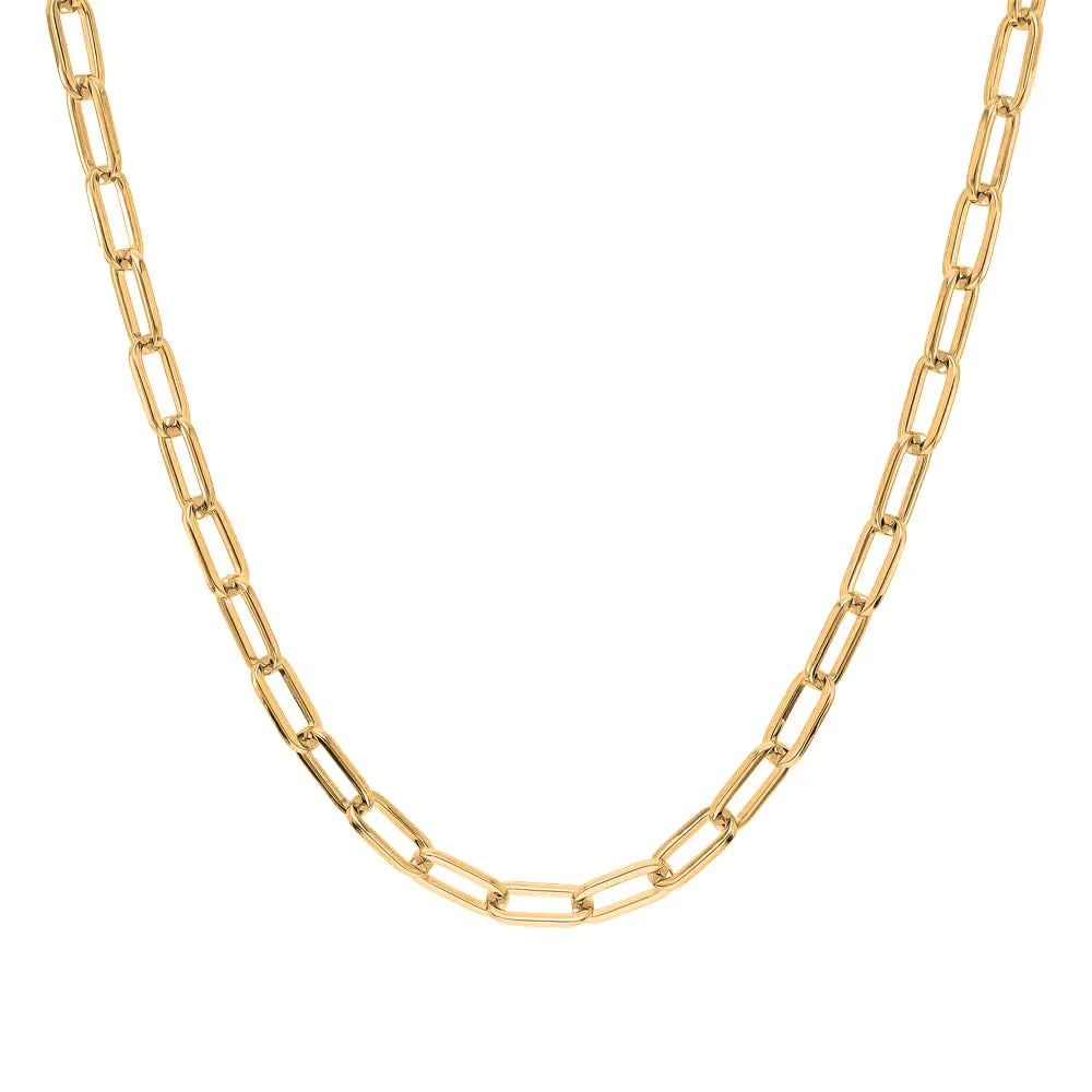 Italian Diamond Cut Paperclip Link Chain Necklace