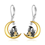 Duck Earrings Sterling Silver Skull Dangle Earrings Star Moon Earrings Duck Jewelry Birthday Gifts for Women