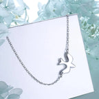 S925 Sterling Silver Jewelry Doves Birds Faith Hope Love Choker Necklace 14+4"