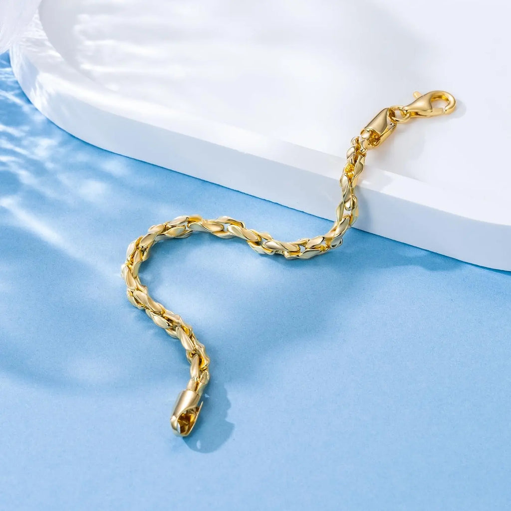 14K Gold Braided Chain Bracelet