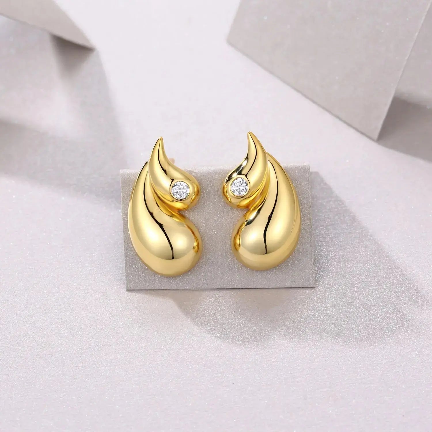 Morning Dew - Premium Moissanite Luxury Fashion Light Luxury Jewelry Silver Stud Earrings S925 Silver Electroplated Gold NP Collection