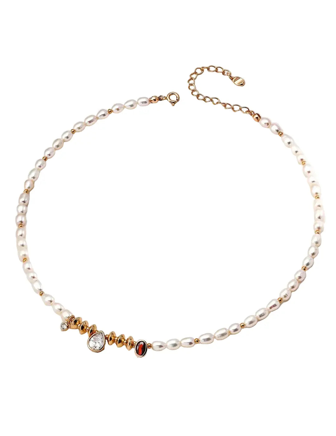 Natural Pearl Zircon Necklace