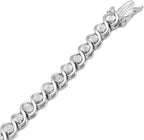 Sterling Silver 1/20 Cttw round Diamond Bracelet, 7.5" | Fine Jewelry with Gift Box