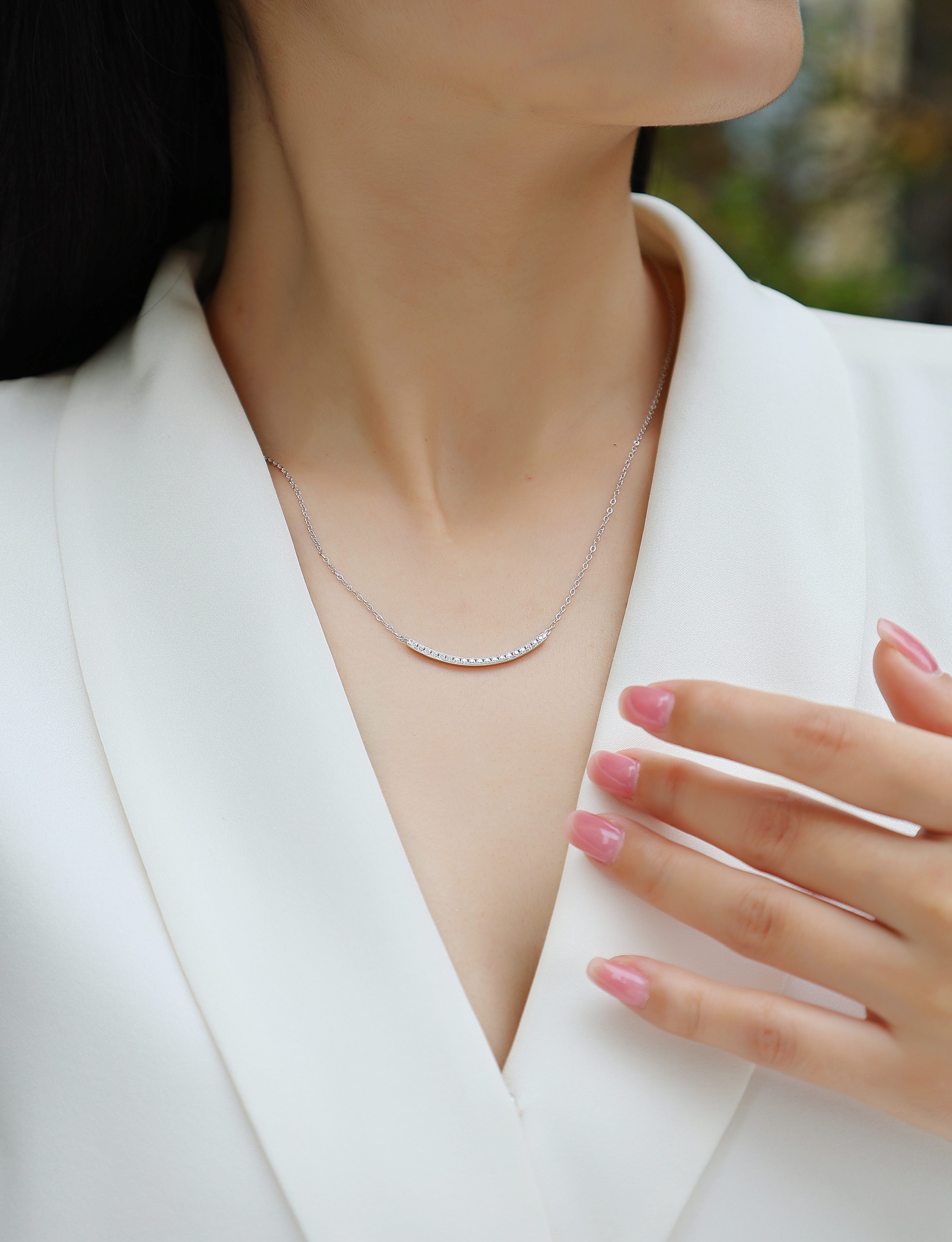 Joy - Moissanite S925 Sterling Silver And Platinum Plating Necklace