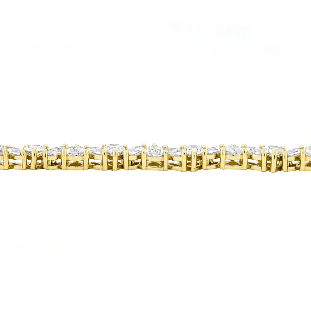 14K Gold Plated .925 Sterling Silver Simulated Marquise and Pear White Diamond Bracelet