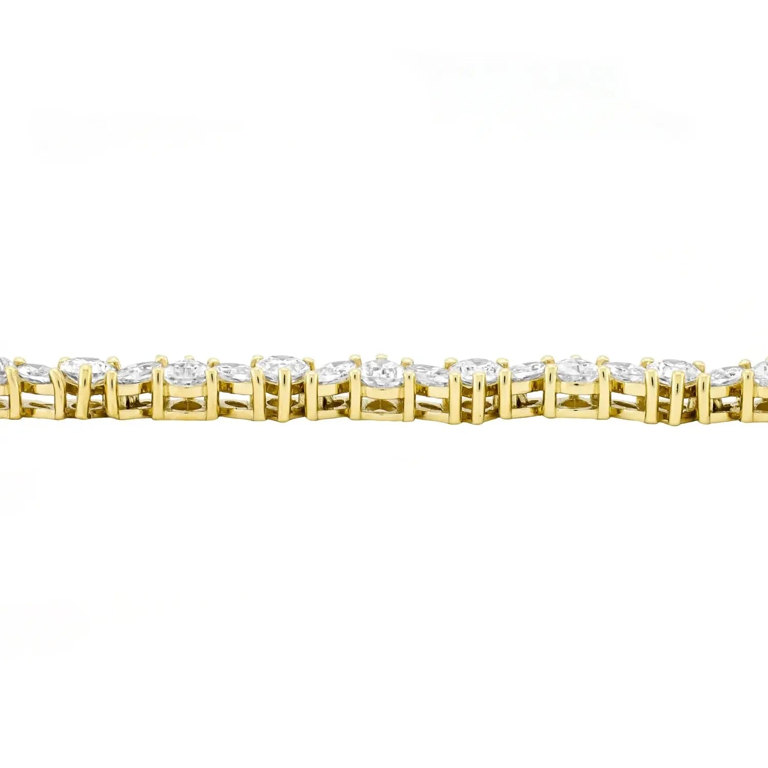 14K Gold Plated .925 Sterling Silver Simulated Marquise and Pear White Diamond Bracelet