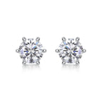 1Guardian Classic – Six-Claw Luxury Fashion Diamond Stud Earrings Inlaid with Moissanite, Silver Jewelry NP Collection