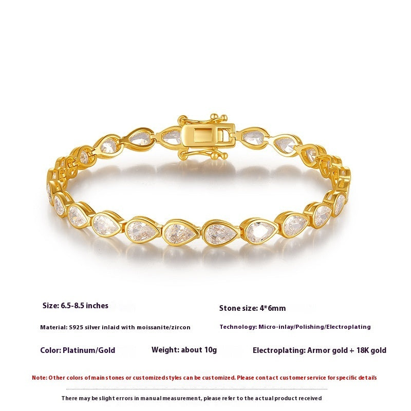 S925 Silver Water Drop Bracelets