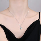 Pure Silver Women's Light Luxury Niche Swan Necklace NP Collection