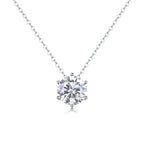 1Afternoon Rose Diamond Jewelry Pendant Set with 1-Carat, 2-Carat and 3-Carat Moissanite S925 Sterling Silver and Platinum Plating