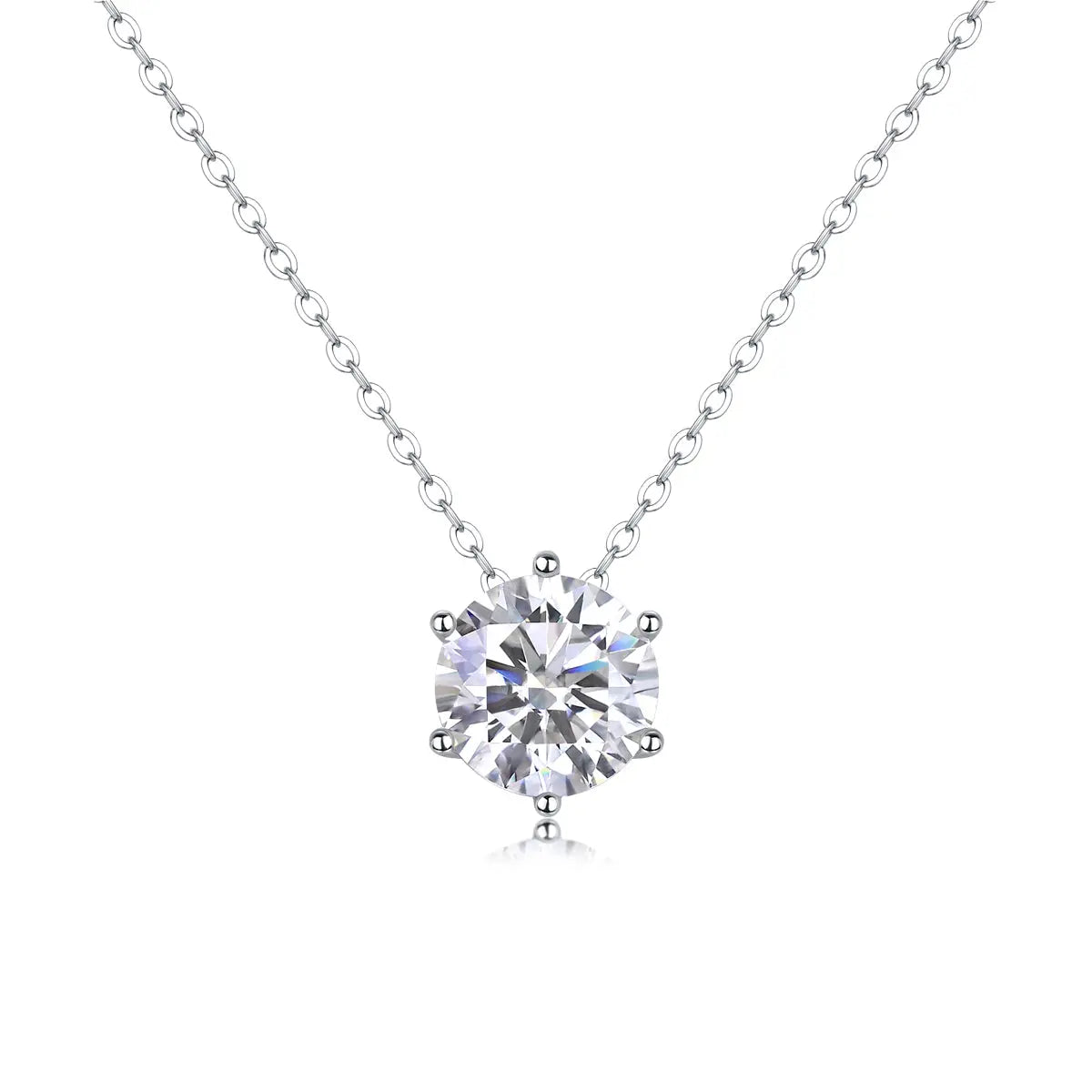 1Afternoon Rose Diamond Jewelry Pendant Set with 1-Carat, 2-Carat and 3-Carat Moissanite S925 Sterling Silver and Platinum Plating