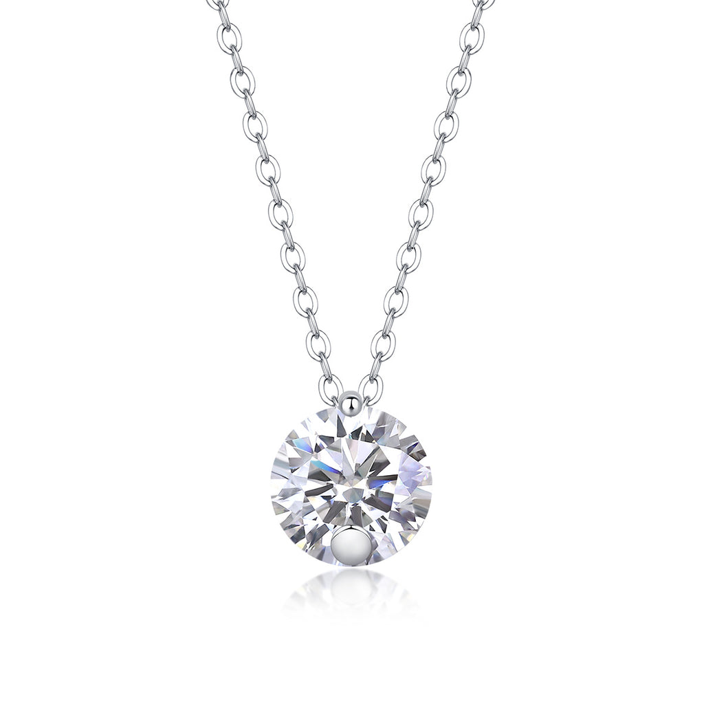 Simple Pleasure - 2-carat Moissanite S925 Sterling Silver And Platinum Plating