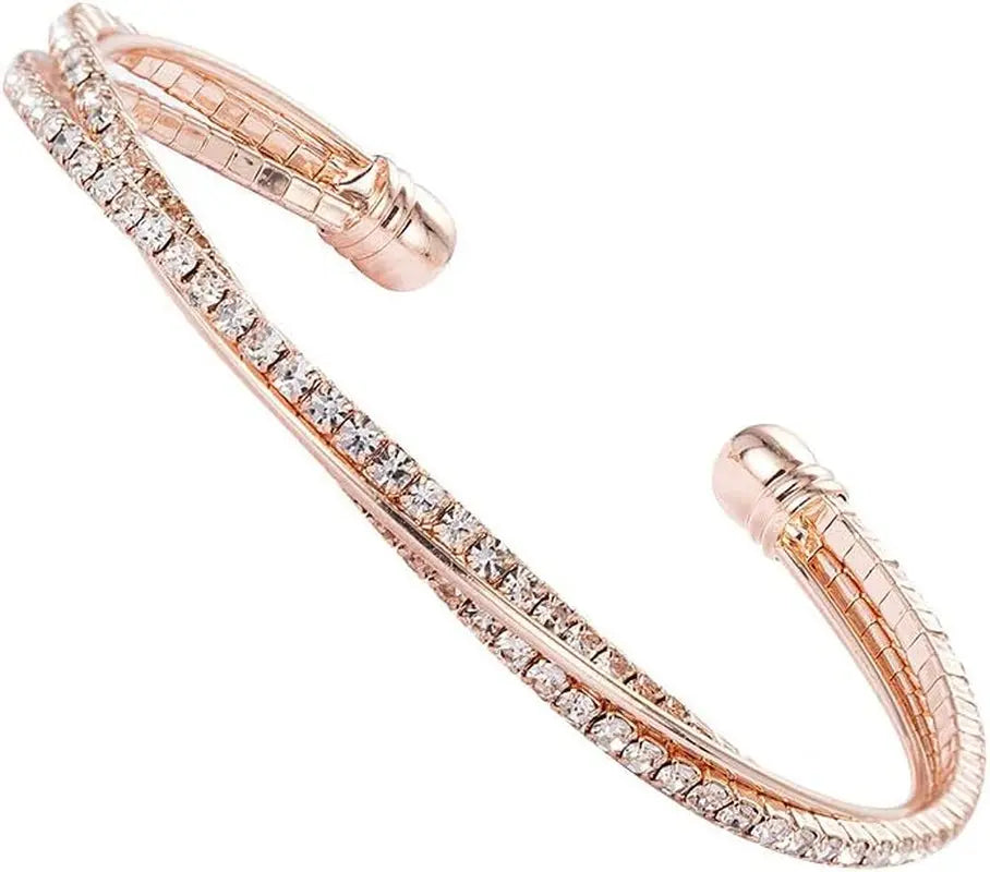 Rhinestone Cuff Bracelet Bangle Sparkly 
