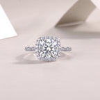 Gorgeous Square Diamond - Moissan S925 Sterling Silver And Platinum-plated Diamond Ring