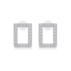 In Full Swing – Fashionable and Affordable Moissanite Stud Earrings in S925 Sterling Silver, Platinum Plated NP Collection