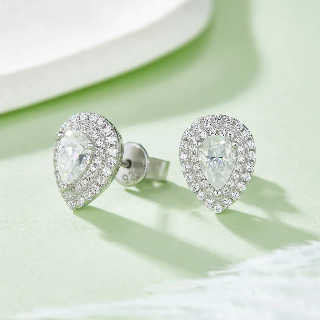 Moissanite Water Drop Pear-Shaped S925 Sterling Silver Jewelry Set – Elegant Gemstone Set NP Collection