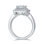 Square Moissanite S925 Platinum-Plated Silver Ring – Luxurious Light Luxury Jewelry NP Collection