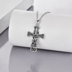 Cross Necklace Sterling Silver Cross Faith Celtic Dragon