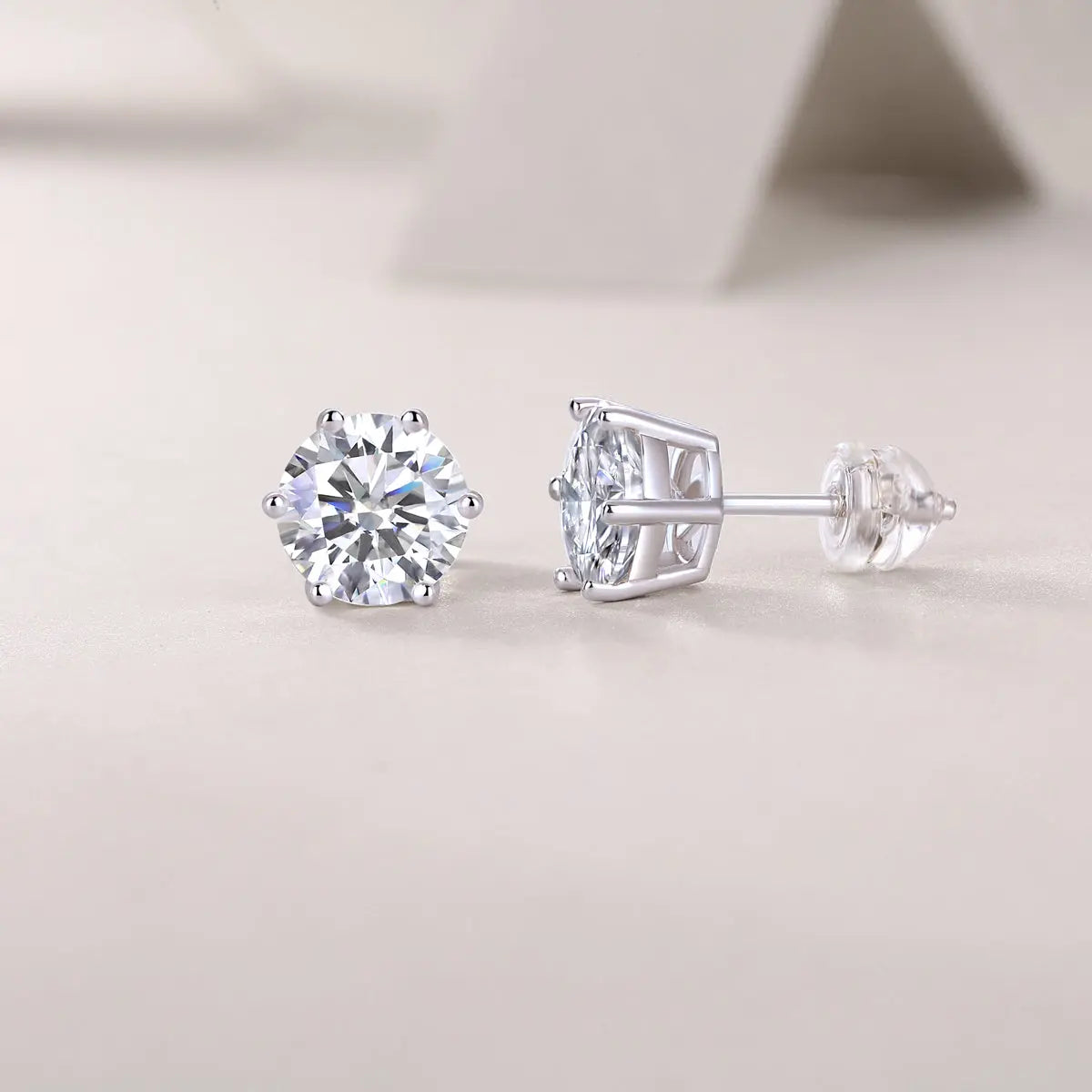 Years Quiet - Diamond Earrings Stud Moissanite Diamond Silver Jewelry