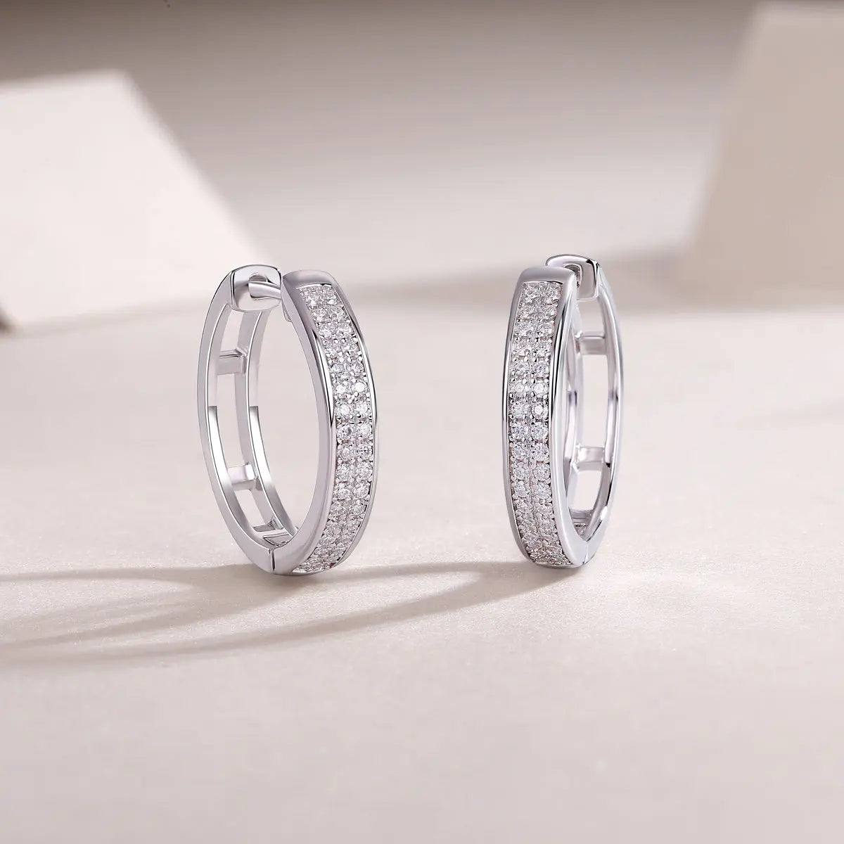 1Firefly Light - Moissanite S925 Sterling Silver Earrings with Platinum-Plated Stud Earrings