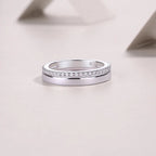 1Double Ring Shadow Ring with Moissanite S925 Sterling Silver and Platinum-Plated Diamond