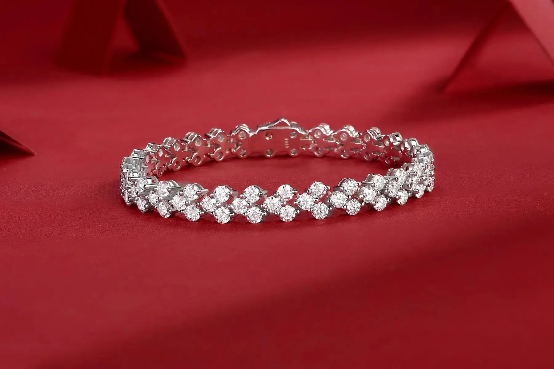 Canon - A Fashionable And Light Luxury Jewelry Silver Bracelet And Bracelet Set With Top-quality Moissanite, S925 Silver-plated Platinum NP Collection